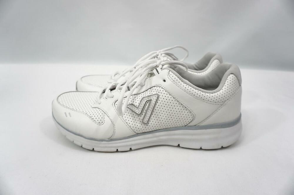 VIONIC REVIVE USED WOMEN 9.5 WHITE LEATHER COMFORT SNEAKERS/WALKING SHOES